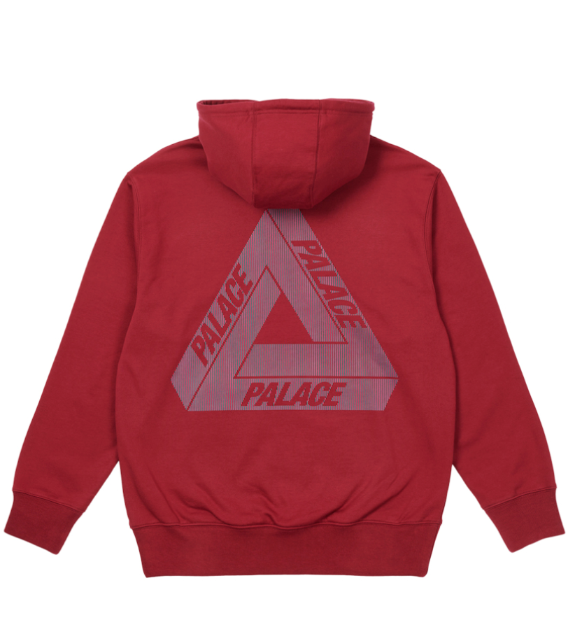 Palace Tri-Lenticular Hoodie Burgandy (2022)