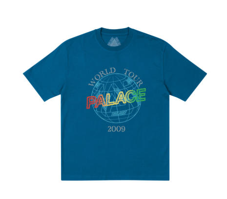 Palace World Tour T-Shirt Blue (Spring 2022)