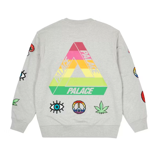 Palace Mixed Media Bitmap Crew Grey (Summer 2022)