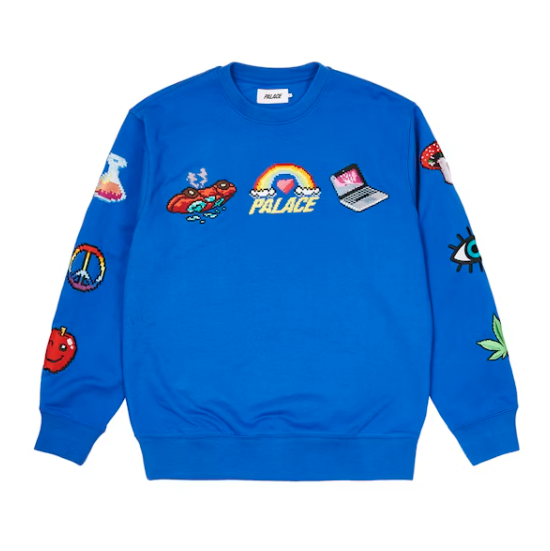 Palace Mixed Media Bitmap Crew Blue (Summer 2022)