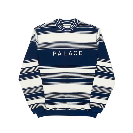 Palace Pique Your Nose Crew White/Navy (Autumn 2018)