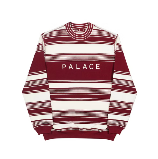 Palace Pique Your Nose Crew White/Burgundy (Autumn 2018)