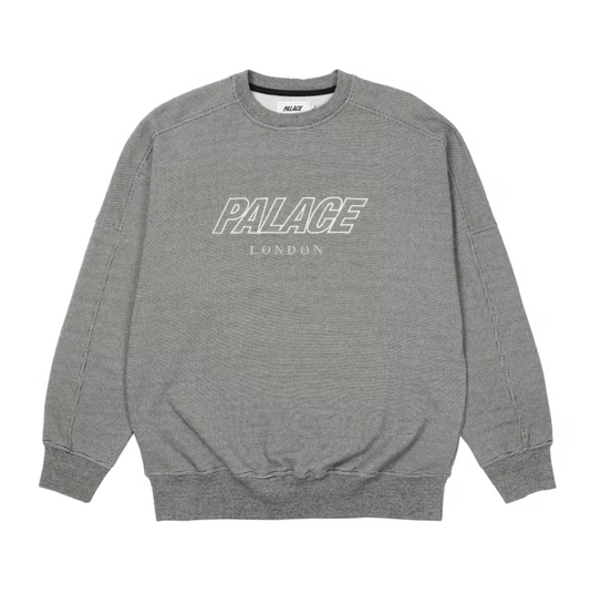 Palace Gaufre Drop Shoulder Crew Black (Autumn 2021)
